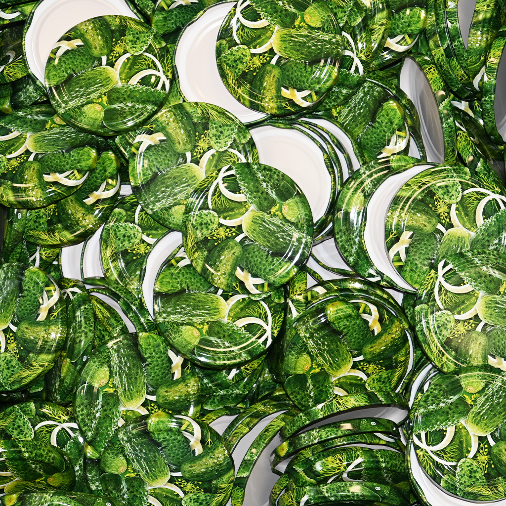 Twist-off canning lid for jar TO 82 - RTS - Cucumbers