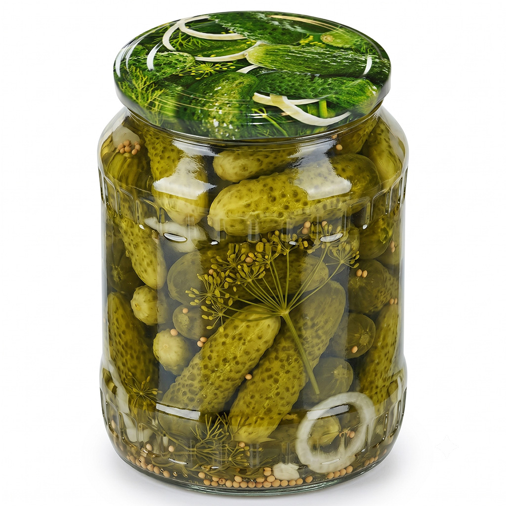 Twist-off canning lid for jar TO 82 - RTS - Cucumbers